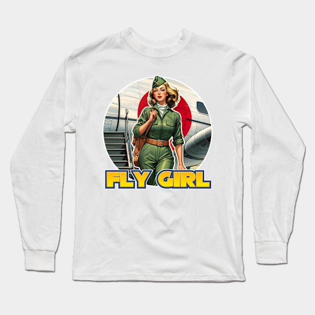 Fly Girl Long Sleeve T-Shirt by Rawlifegraphic